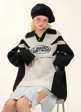 Sweater unisex national trend brand loose knit sweater top